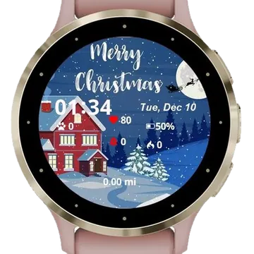 Merry Christmas Santa Claus Garmin watch face preview