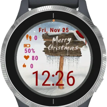 Merry Christmas Snow Garmin watch face preview