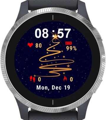 Merry Christmas Tree Garmin watch face preview