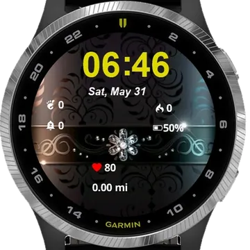 Metal Flower Garmin watch face preview