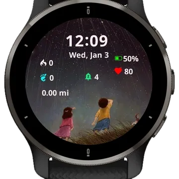 Meteor shower Garmin watch face preview