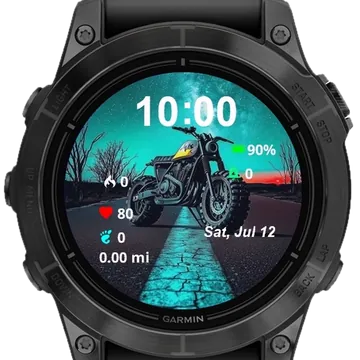 Midnight Rider Garmin watch face preview