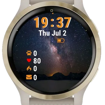 Milky Background Garmin watch face preview