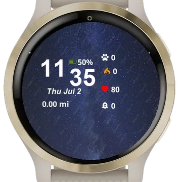 Milky Milky Night Sky Garmin watch face preview