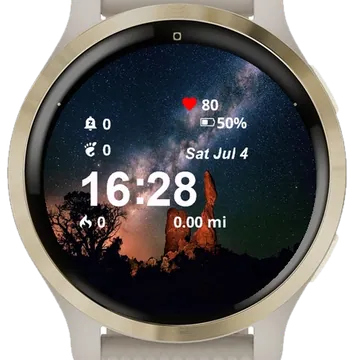 Milky Visible Night Sky Garmin watch face preview