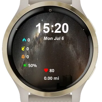 Milky Visible Night Sky Garmin watch face preview