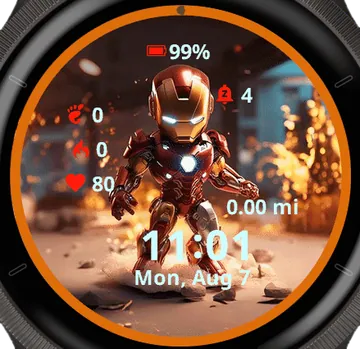 Mini Iron Man Garmin watch face preview