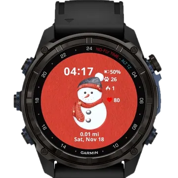 Mini Snowman Garmin watch face preview