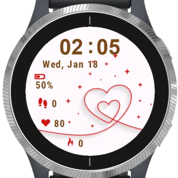 Minimal Line Heart Garmin watch face preview