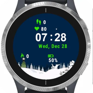 Minimalistic Christmas Garmin watch face preview