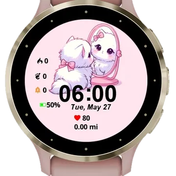Mirror Meow-ment Garmin watch face preview