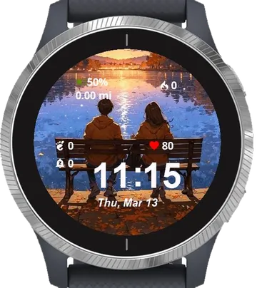 Moments by the Water Garmin watch face preview