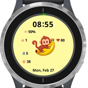 Monkey Garmin watch face preview