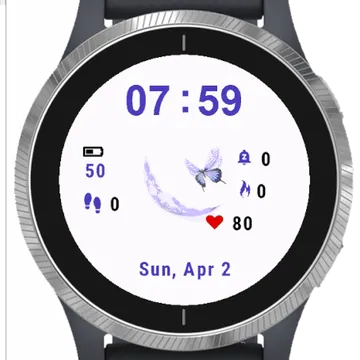 Moon and Butterfly Garmin watch face preview