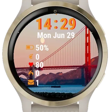 Moon Rises Over Golden Gate Garmin watch face preview