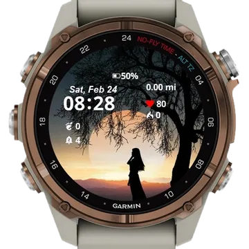 Moon Sunset Garmin watch face preview