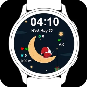 Moonlight Santa Garmin watch face preview