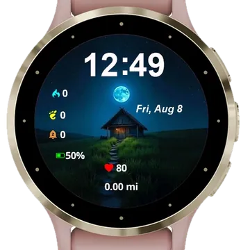 Moonlit Cabin Garmin watch face preview