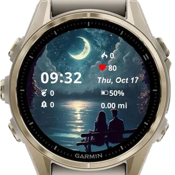 Moonlit Moment by the Lake Garmin watch face preview