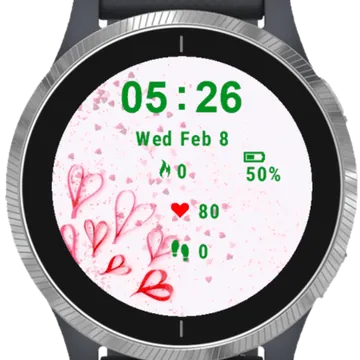 More Hearts Garmin watch face preview
