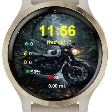 Motorcycle Parked Side Road Garmin watch face preview
