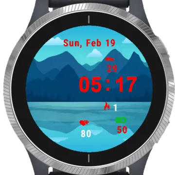 Mountain Blue Garmin watch face preview