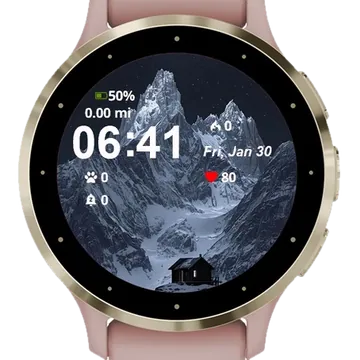 Mountain Hut Middle Garmin watch face preview