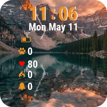Mountain Lake Rocks Garmin watch face preview