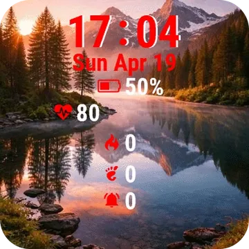 Mountain Landscape Lake Garmin watch face preview