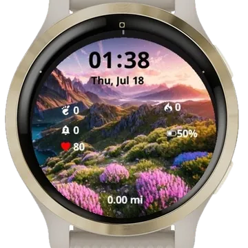 Mountain Landscape With Lake Garmin watch face preview