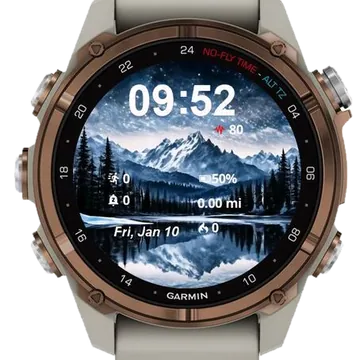 Mountain Night Garmin watch face preview