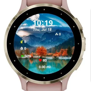 Mountain Peak Sunrise Garmin watch face preview