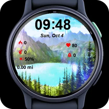 Mountain Scene Lake Mountains Garmin watch face preview