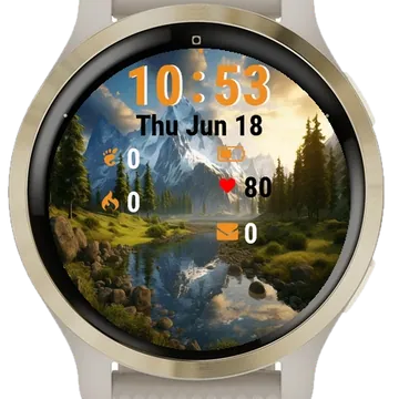 Mountain Scene Stream Garmin watch face preview