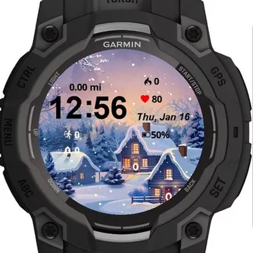 Mountain Snowing Garmin watch face preview
