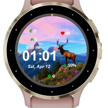 Mountain Wild Life Garmin watch face preview
