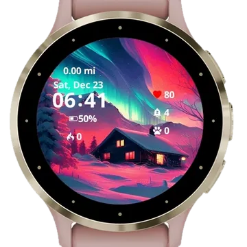 Mountain Winter House Garmin watch face preview