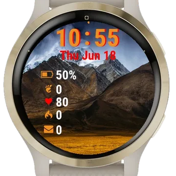 Mountains Covered Snow Garmin watch face preview