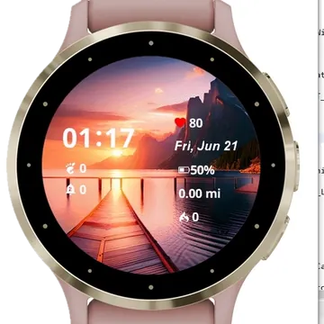 Mountains Sunset Beautiful Garmin watch face preview