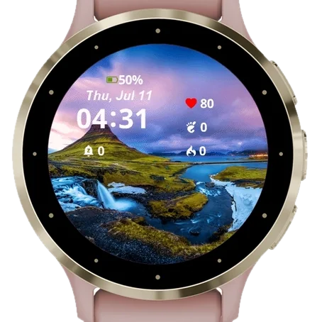 Mountains Twilight Iceland Garmin watch face preview
