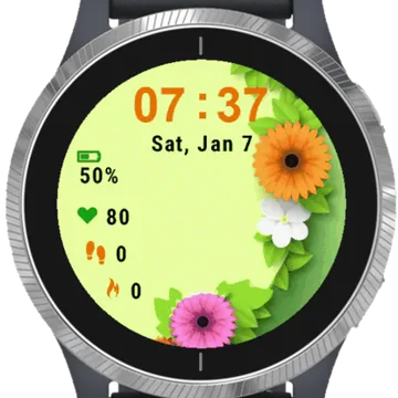 Multi Flower Garmin watch face preview