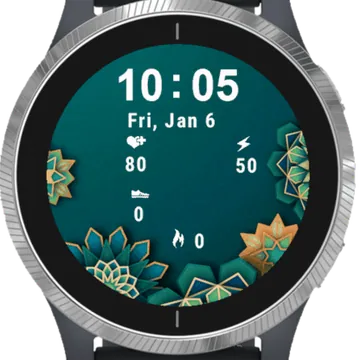 Multi Flowers Garmin watch face preview