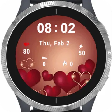 Multi Hearts Garmin watch face preview