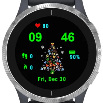 Multicolor Christmas Garmin watch face preview