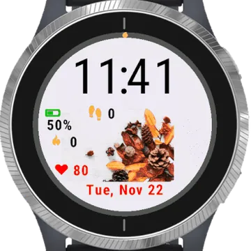 Multicolored Leaves Garmin watch face preview