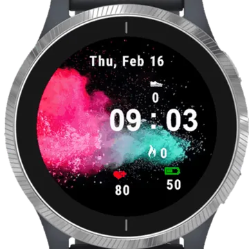 Multicolored Night Garmin watch face preview