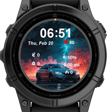 Muscle Car Garmin watch face preview