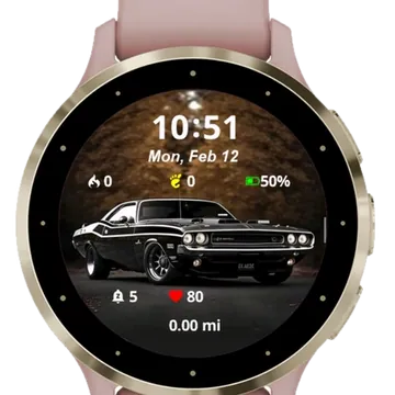 Muscle Car Racing Garmin watch face preview