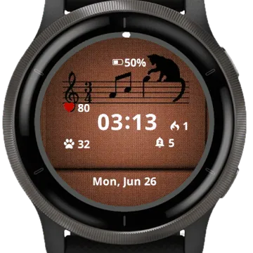 Music Cat Garmin watch face preview