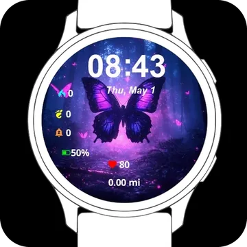 Mystic Butterfly Garmin watch face preview